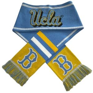 UCLA Bruins Neck Scarf Blue Yellow Gold Knit Fringe Winter Football Fan Unisex